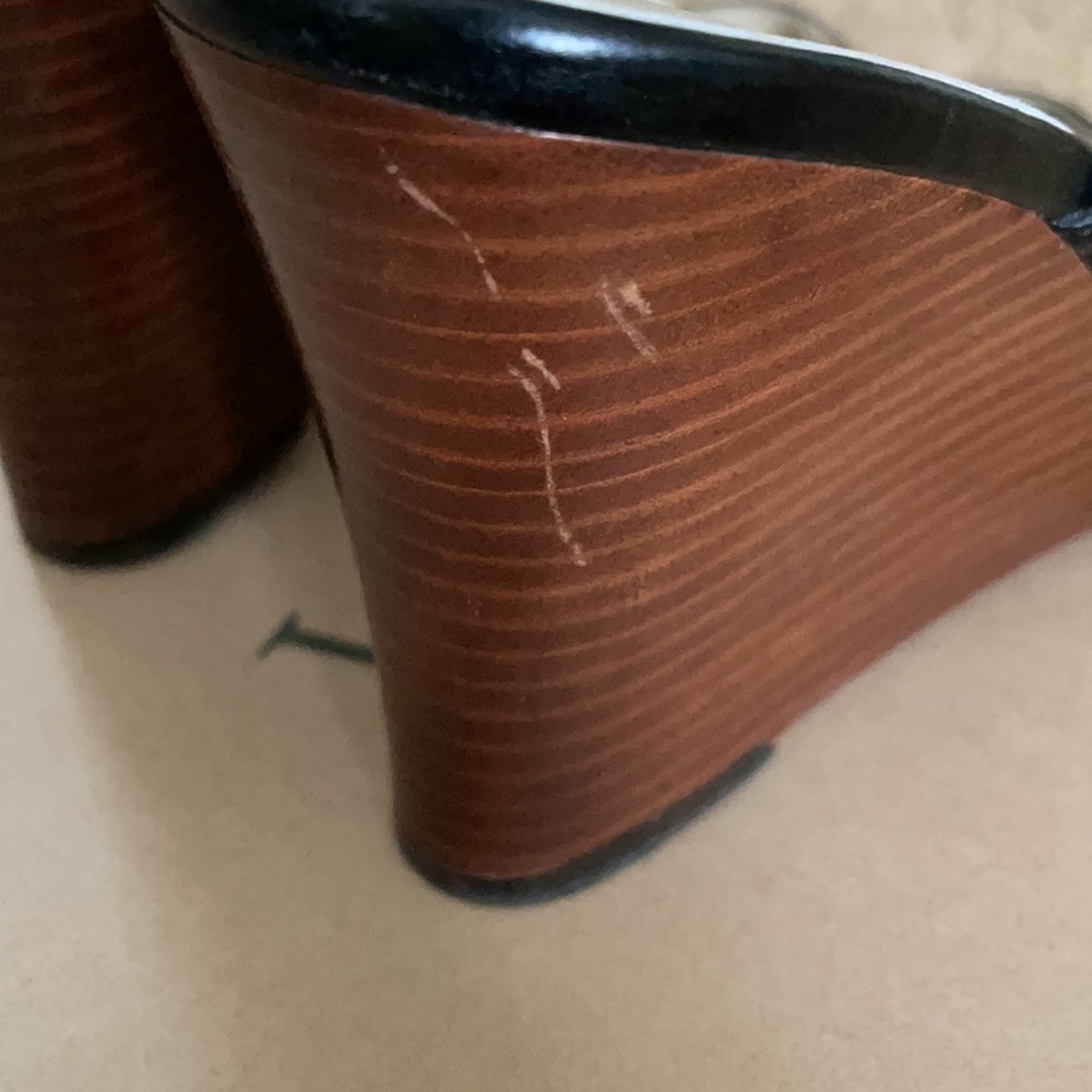 J Crew Wooden Wedge Strappy Sandals -8.5 - Picture 6 of 7